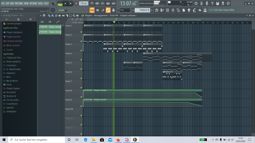 picture of soundtrack in FL Studio